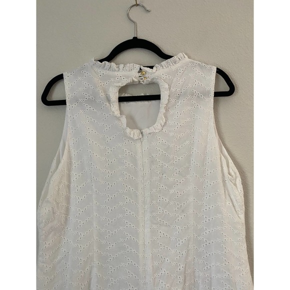 Sail to Sable pure White Eyelet Ruffle Shift Dress XL - Picture 3 of 4